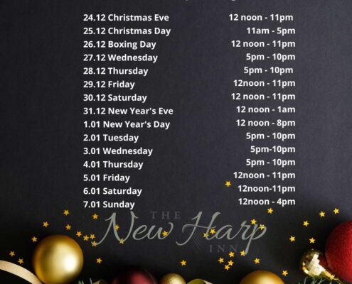 New Harp Inn Festive Opening Hours 2023/24
